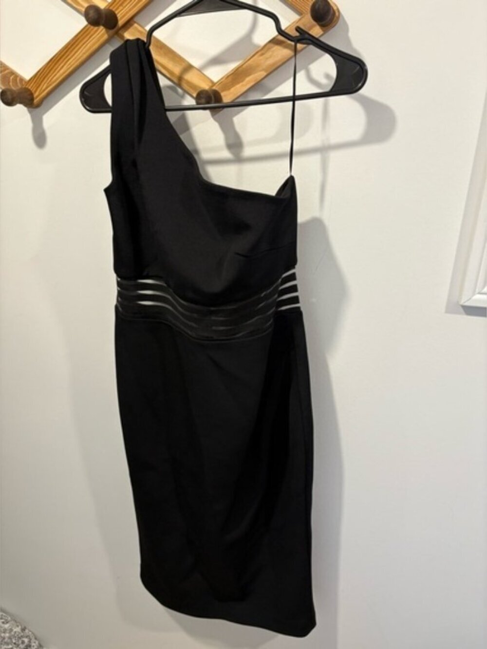 NICHOLAS Black One Shoulder Bandage Dress Size 10 | Bodycon Cocktail Party EUC - Picture 9 of 9